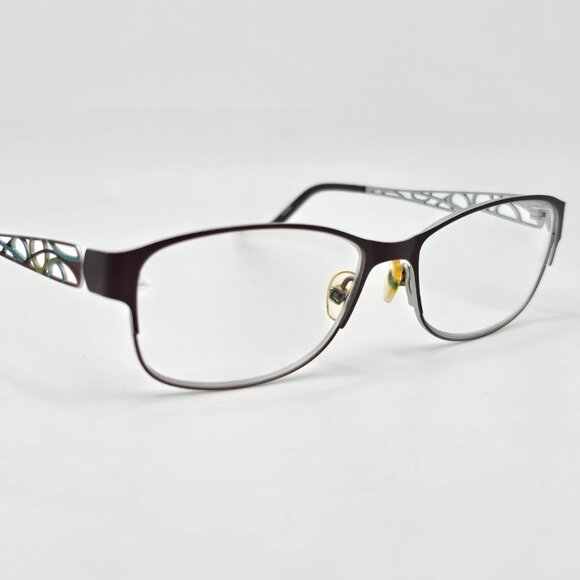 Wittnauer Hazel Brown Green Blue Eyeglasses Frame w/ Case 52-14-135 - Picture 7 of 15